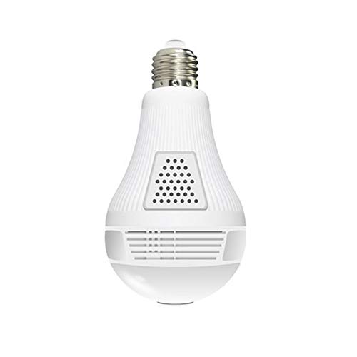 Caméra IP, LED ampoule caméra,960P Fisheye caméra panoramique, connexion Wi-Fi sans fil P2P, surveillance en temps réel et interphone, détection de mouvement, système de sécurité domestique.