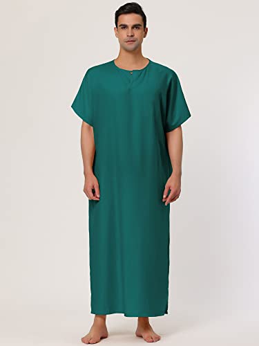 Lars Amadeus Men's Nightshirt Short Sleeves Sleep Shirt Lounge Sleepwear Long Gown2