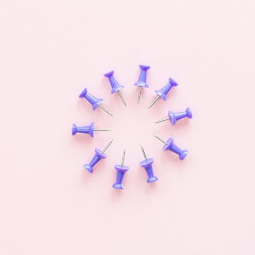 Alfinetes Para Mapas Tachinhas Tipo Taça 23mm 35 Unidades Tom Pastel (Lilas)