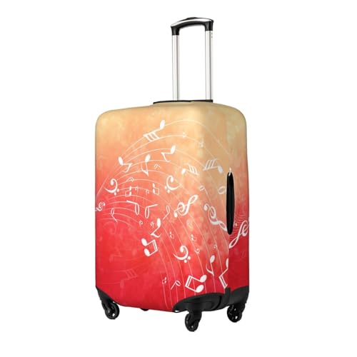 Music Red Luggage Cover for Suitcase, Suitcase Cover Protector Fit 22-24 Inch Luggage Travel Accessories, M2