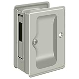 Deltana SDAR325U15 Heavy Duty Pocket Lock; Adjustable; 3-1/4' x 2 1/4' Sliding Door Receiver; Satin Nickel Finish