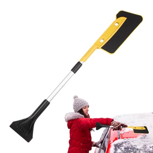 Generisch Cepillo de nieve y raspador de hielo, rasqueta para nieve extraíble, resistente a los arañazos con limpieza de nieve antideslizante