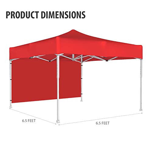 Image of ORILEY Heavy Duty Gazebo Tent 6.5 ft | 17.5 Kg Strong Frame | Foldable Pop-Up Canopy Tent with 3 Side Open | UV Protection Outdoor Folding Tent for Garden, Terrace, Events & Promotional Use (Red)