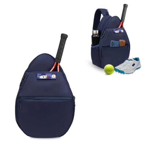 Image of WHACKK Ace 28L Pickleball Bag Lavender Blue | Badminton, Tennis & Pickleball Racket Bag with Shoe Pocket | Unisex Lightweight Backpack, Holds 6 Rackets (Navy)