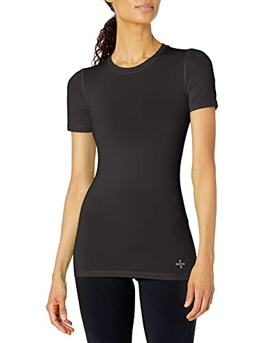 Tommie Copper Women's Core Compression Short Sleeve Crew Neck Shirt, Black, X-Large