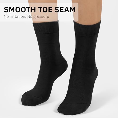 CLOSEMATE Womens Calf Crew Socks Soft Cotton and Lightweight Black White Fall Color 5 Pairs3