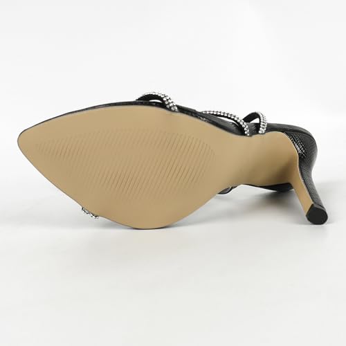 Women's Rhinestone Strap Stiletto Sandals with Ankle Strap Buckle Sexy Pointed Open Toe Non-Slip Slingback Formal High Heel Sandals for Party, Evening, Wedding3