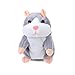 Toddmomy Hámster Que Habla Gris Repite Lo Que Dices Juguete Animal de Peluche Ratón de Hámster Electrónico para Niños Niñas Juguete Interactivo para Bebés 16Cm