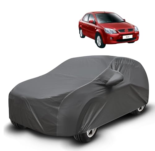 Image of Auto Hub Waterproof Car Cover Compatible with Ikon with Mirror Pockets, Soft Cotton Lining, Ikon Car Cover Waterproof, Grey