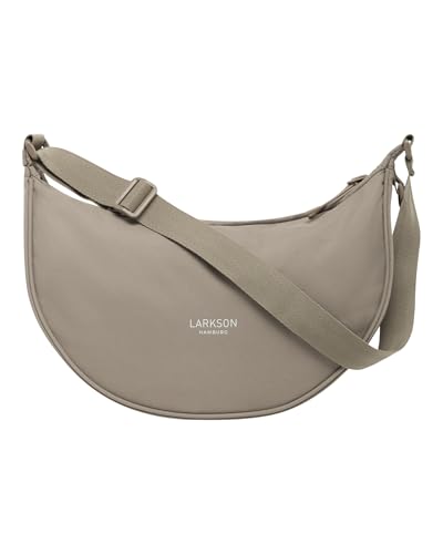 LARKSON Crossbody Bag Damen & Herren Grau - Solveig Medium - Umhängetasche im Halbmond Style - Halbrunde Schultertasche - Moon Bag Design - Wasserabweisend