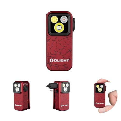 Image of OLIGHT Oclip Pro EDC Flashlight Clip-on Light, Rechargeable 500 Lumens with Three Lighting Solutions Type-C Charging, Magnetic Flash Lights for Signaling, Cycling, Outdoor or Indoor Use (Crackle Red)