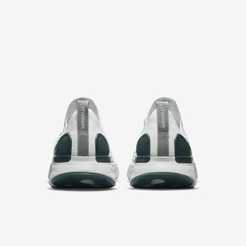 Image of Nike React Phantom Run Flyknit 2 Women's Road Running Shoes (DO6698-001, Platinum Tint /Dark Teal Green /Jade Smoke /Light Silver) Size 14.5