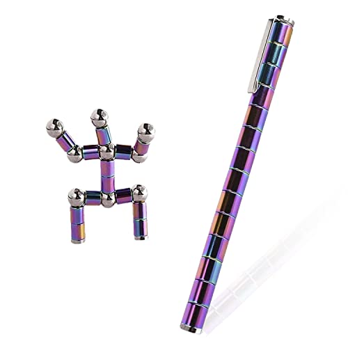 Stylo d'écriture magnétique multifonction, stylo à bille en métal pour écran tactile, anti-stress, pour adultes/enfants (multicolore) Cover