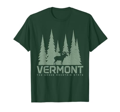 Vermont el verde montaña estado alce naturaleza amante verde camiseta