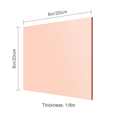 Image of Rose Gold Mirror Acrylic Sheet - 8x8 inches, 6 Pieces | 1 /8 inch Thick High-Gloss Plexiglass Panels for Decoration