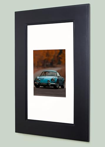 Image of 14x24 Concealed Picture Frame Medicine Cabinet Without Mirror for Bathroom, Recessed in The Wall, Made in North America, Real Wood, NO MDF, Adjustable Shelves, Shaker Black