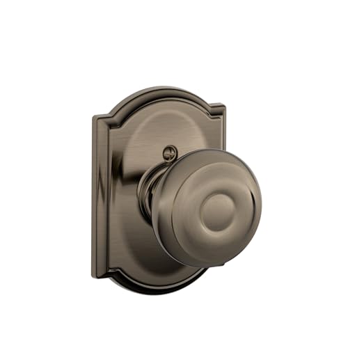Image of Schlage F170 GEO 620 CAM Camelot Collection Georgian Decorative Trim Knob, Antique Pewter