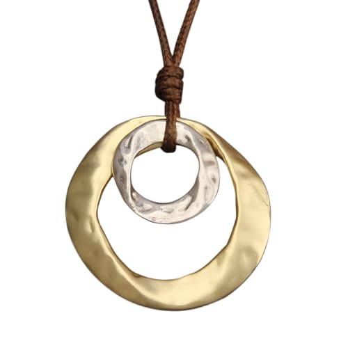 Boho Necklaces for Women Cord Necklace with Pendant Long Silver Necklace Vintage Sweater Necklace Hippie Jewelry for Women Gifts