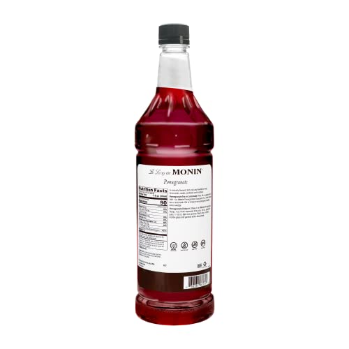 Monin - Pomegranate Syrup, Tart and Sweet, Great for Cocktails and Teas, Gluten-Free, Non-GMO (1 Liter)