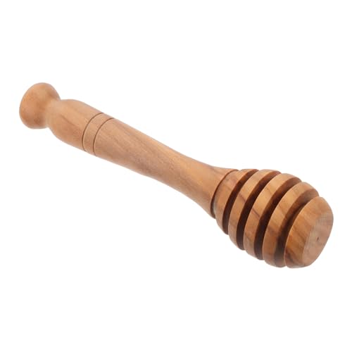 GLEAVI Stylish Wooden Honey Dippers Multi-function Honey Jam Stirrer Long Handle Unique Spiral Natural Material