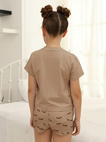 Image of Kingdenergy Girls Summer Cute Print Shorts Set T-Shirt and Short Pant 2 Piece Outfits Clothing Sets