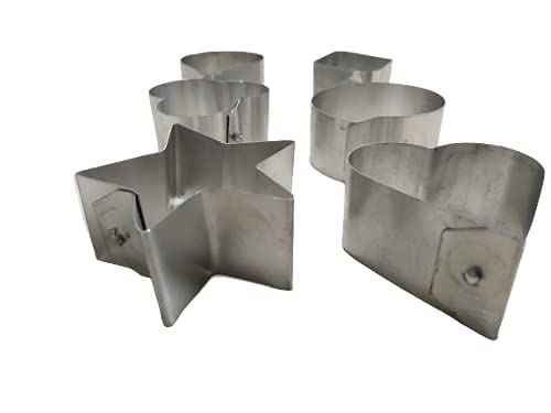 Bakers Pradise ALHUTAIB Aluminium Cookie Pastry Muffin Cutter Mold with Shapes (Silver) - 6 Pieces