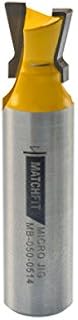 Micro Jig MB-050-0514 MATCHFIT Dovetail Router Bit for Dovetail Clamps, 14°, ½” Dovetail Profile, Yellow