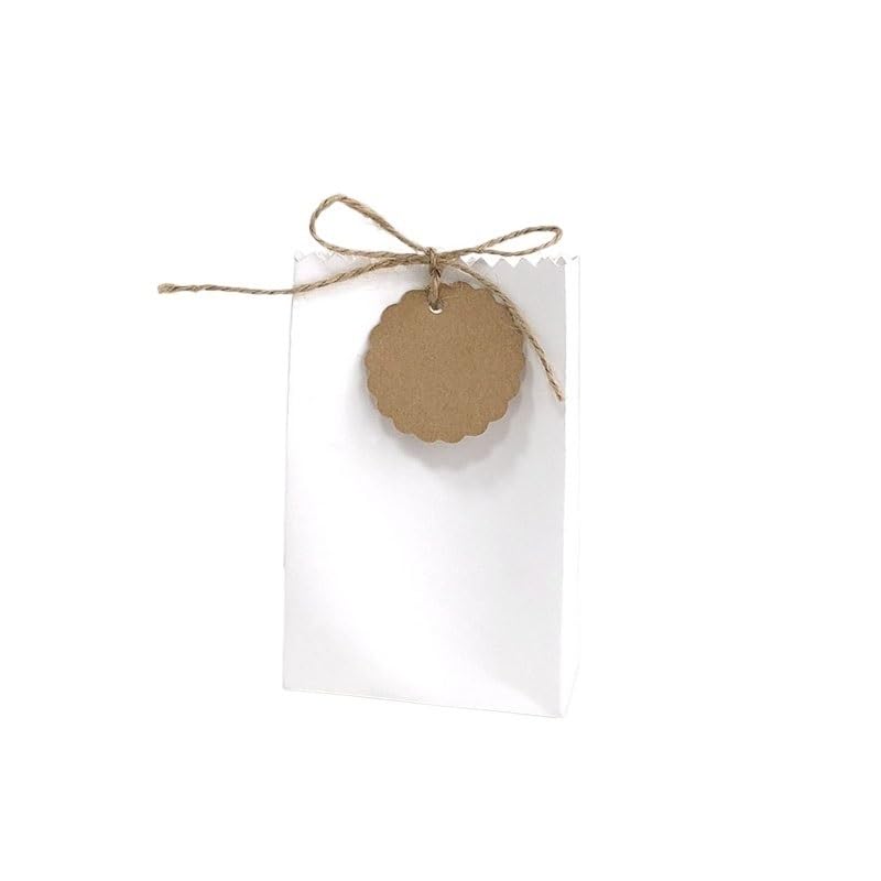 Scatole regalo Kraft 25/50 pezzi retro carta kraft sacchetto regalo fai da te gioielli biscotto bomboniera contenitore di caramelle sacchetto di imballaggio alimentare con corda decorazione festa di c