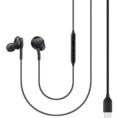 Fones de Ouvido com Fio Premium, Entrada Tipo C (USB-C), À Prova de Suor, Microfone Embutido, Compat