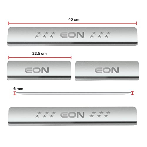 Image of Door Sill /Foot Step Stainless Steel Plates with EON (Set of 4 Pcs)