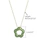 Psdndeww Hollow Carved Flower Shaped Pendant Necklace Natural Hetian Jade Simple Dainty Choker Exquisite Jewelry Natural Gemstones