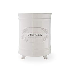 Franse wit keramische keukengerei houder – Vintage stijl keukengerei Caddy – Antiek design kookgerei organisator…