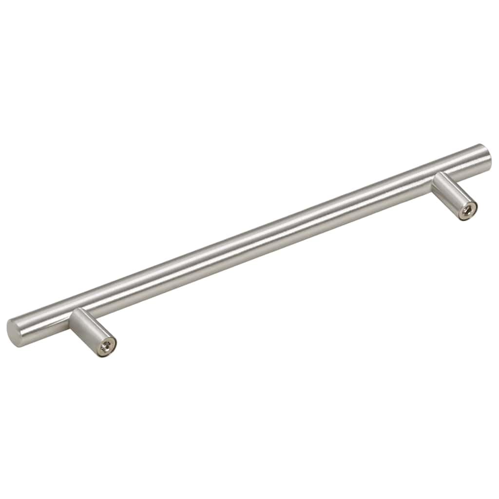 Tiradores para muebles, juego de 5 unidades, color plateado, 192 mm, acero inoxidable, en forma de T, para cocina, baño, salón, pasillo, armario, moderno