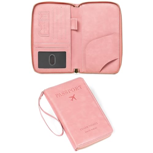LEEXTON Leather RFID Blocking Passport Holder Travel Wallet, Passport Cover/Travel Wallet for Women/Men with