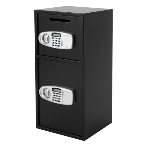 Armario de seguridad, caja fuerte con llave, caja fuerte con estructura de acero para dinero en efectivo, joyas y objetos de valor, 80 x 40 x 40 cm, caja fuerte para casa, oficina y hotel