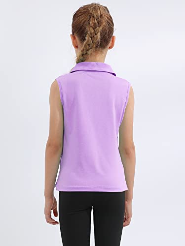 Image of Girls Golf Polo Shirts Sleeveless V Neck Shirts for 5-12 Years