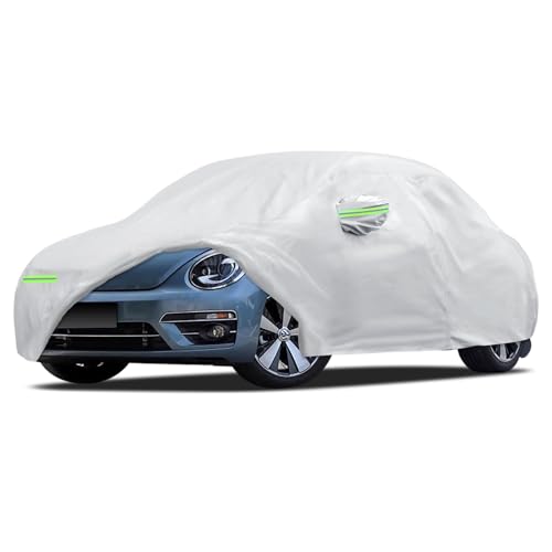 Image of Car Cover Custom Fit for Volkswagen Beetle 2 Door 1998-2019, Migaven Waterproof Full Exterior Cover Sun Rain Protection with Door Zipper and Cotton Lining