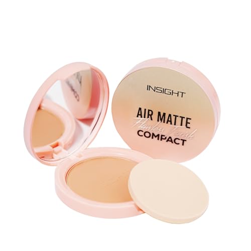 Image of INSIGHT Air Matte Flawless Finish Compact - Warm Caramel (11g) | Buildable Coverage | SPF 15 Protection | Blurs & Conceals | Infused with Vitamin E & Jojoba Oil | Long Wear