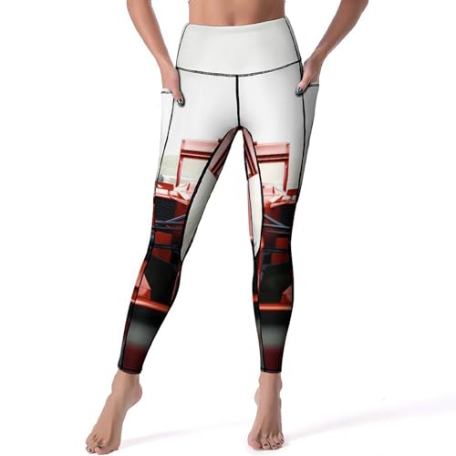 Legging de sport rouge pour femmes pantalon running et yoga dynamique à la gym en taille S