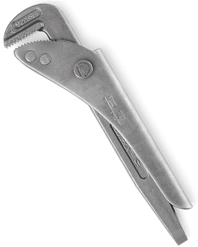 Footprint Original Adjustable Pipe Wrench - 9 Inch/225mm Heavy Duty Strong and Rigid Drop Forged High Carbon Steel Pipe Grips/Spanner. Essential Plumbing Tools. for Plumbers and Heating Engineers.