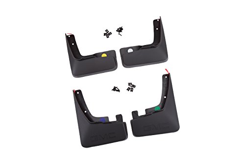 Image of GM Accessories 19170503 Molded Splash Guards in Gray with GMC Logo