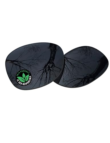 Raydi Polycarbonate Replacement Lenses for Ray-Ban New Wayfarer RB2132 52mm Square Sunglasses - Solid Black - Polarized