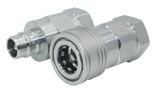 Image of LSQ-TNV 1 /2''NPT Carbon Steel High Flow Hydraulic Quick Connect Couplings Hydraulic Couplers Replace VHC8-8F /VHN8-8F Zinc-Plated Steel H-Shape