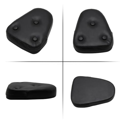 Cojín de respaldo universal de cuero negro para moto 5