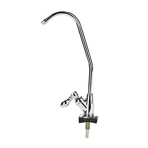 Grifo de Cocina Grifo de Cuello de Cisne 1/4 '' Aleación de Zinc Grifo de Cocina Grifo de Cromo Ósmosis Inversa Ro Filtro de Agua Potable Alto Arco Grifo de Fregadero de Cocina de una Sola Manija Plat