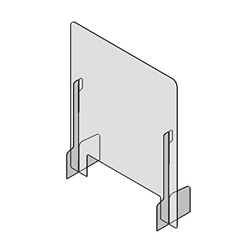 Mampara de Protección 78 x 65 x 20cm - Safe Wall - Separador en policarbonato transparente - Protección transparente mostrador para farmacias, oficina, comercio y comedores
