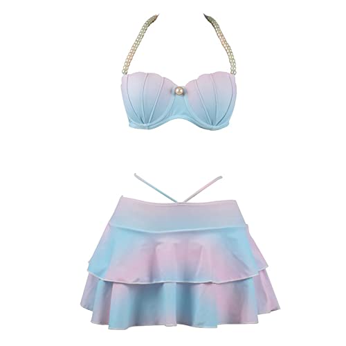 Bikinis Mujer 2026 Traje de baño de 2 Piezas para Mujer, Conjunto de Bikini con Anillo y Falda para Cubrir (M)
