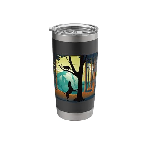 Coon Hound Dog Treeing A Raccoon Howling - Fun Coon Hunting Stainless Steel Insulated Tumbler