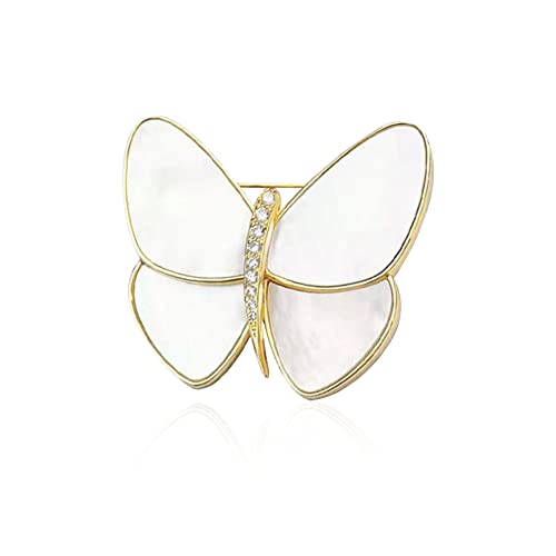 Image of GBAHFY Butterfly Pearl Brooch Gold Elegant Bridal Vintage Style Pins Wedding Banquet Anniversary Brooch for Women