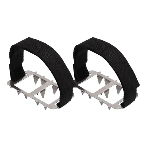 Jeruytgh Picos de hielo para botas – 2 piezas de agarre de nieve zapatos crampones para escalada | Pinzas de seguridad al aire libre equipo para adultos caminar invierno trotar escalada senderismo